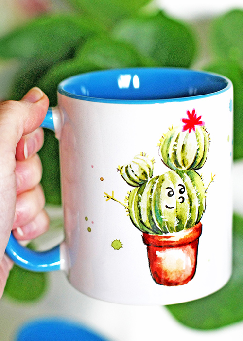 Kaffeetasse Kaktus Free Hugs