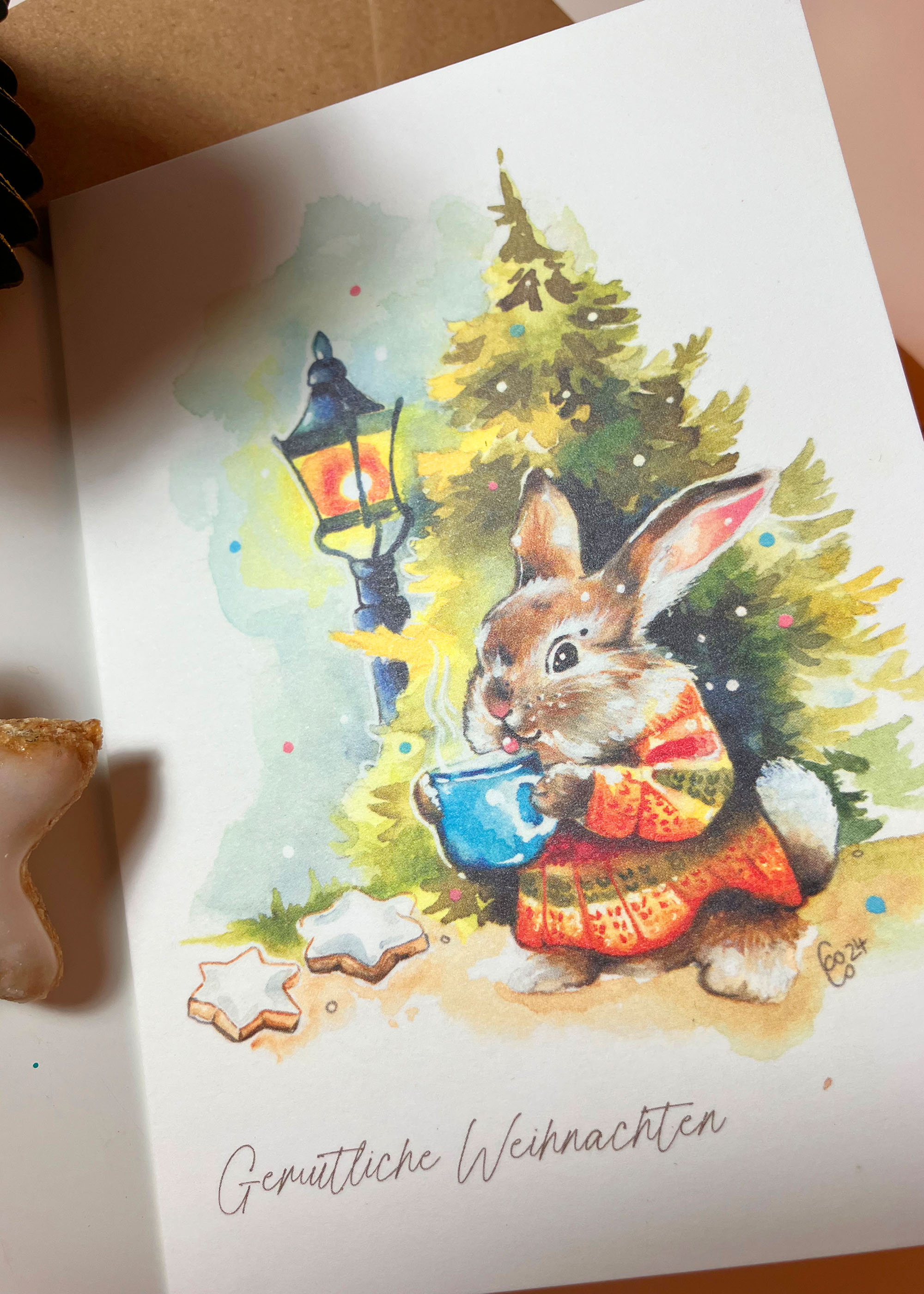 Klappkarte Hase Weiß