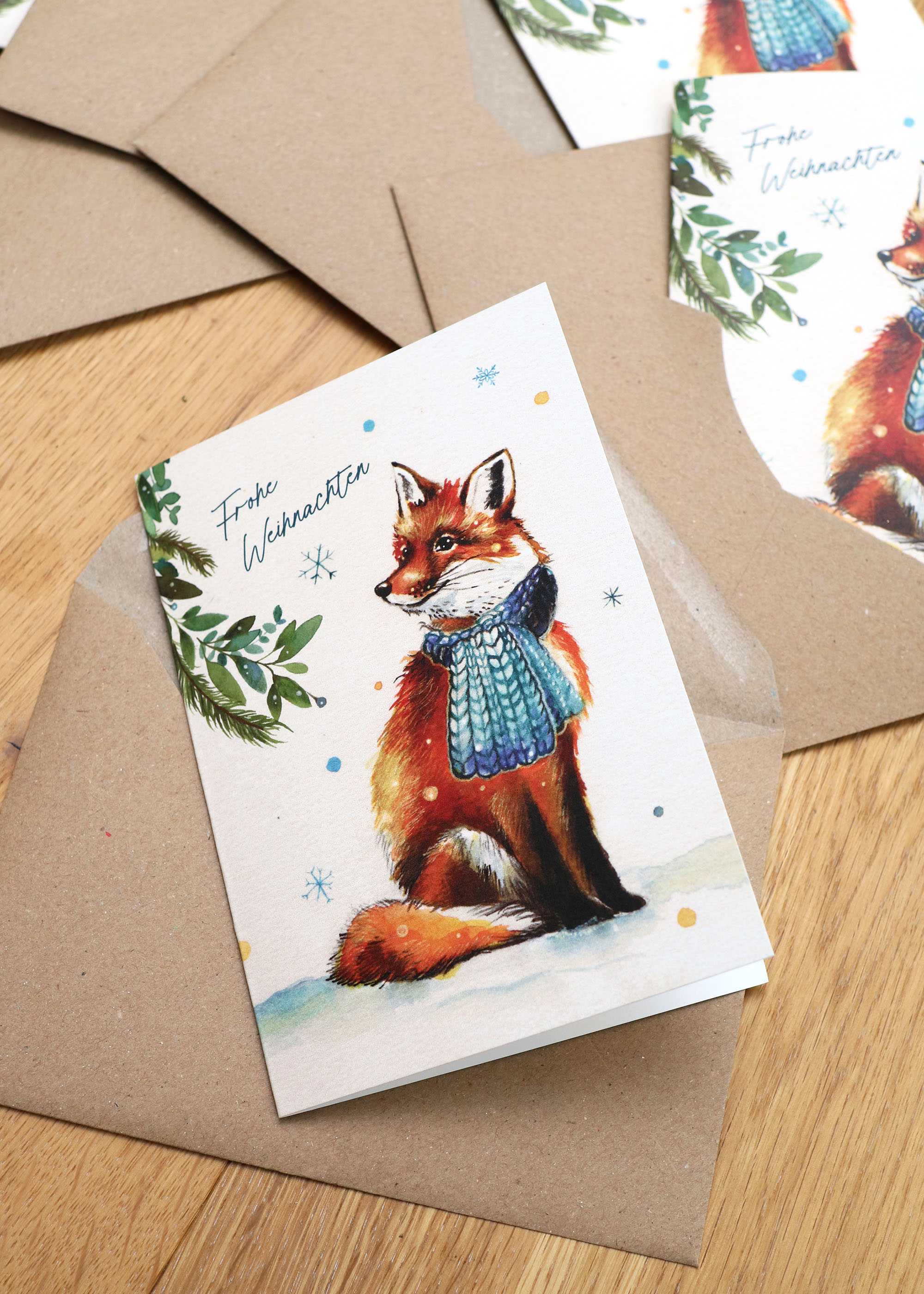 Klappkarte Fuchs Weiß