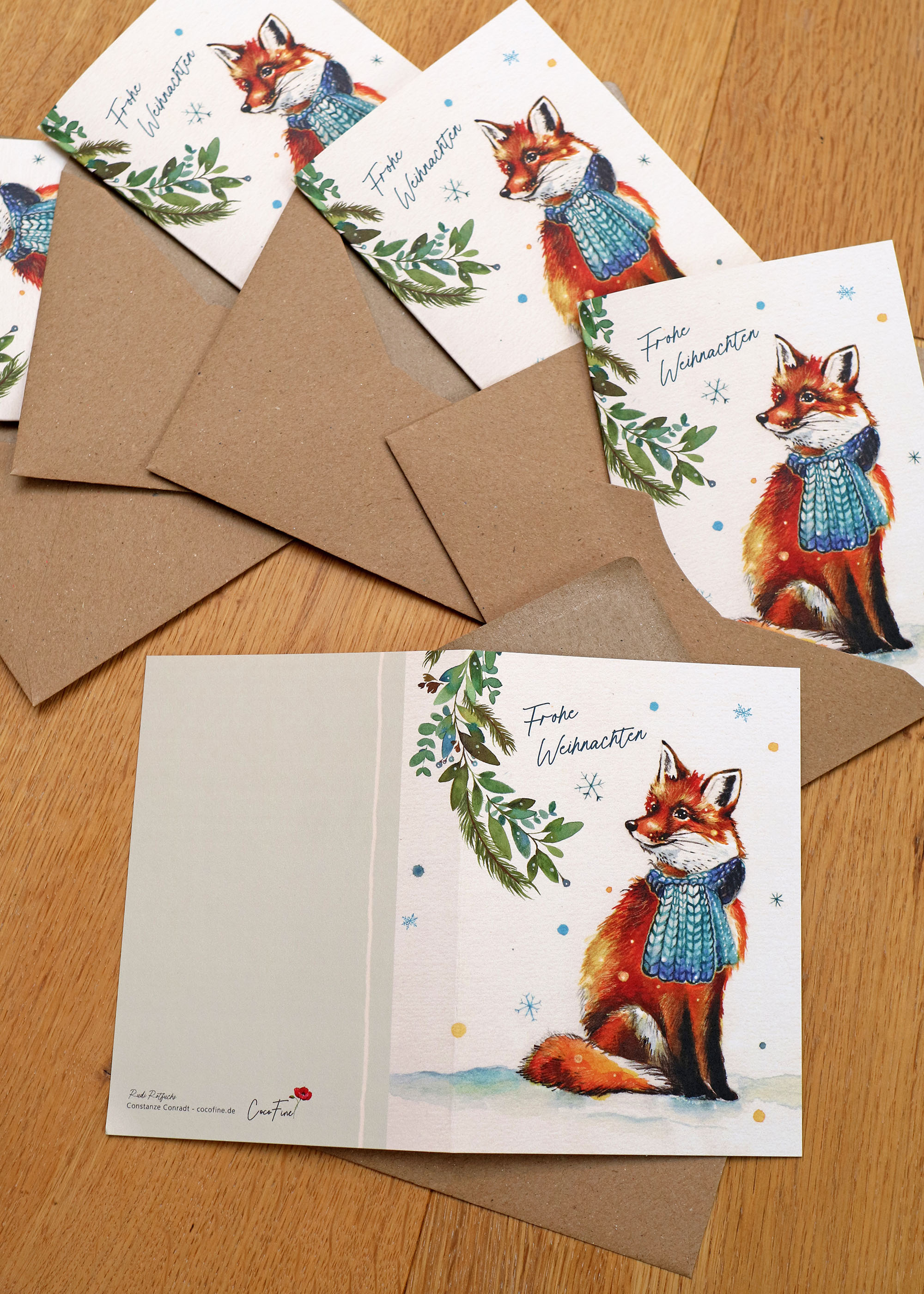 Klappkarte Fuchs Weiß