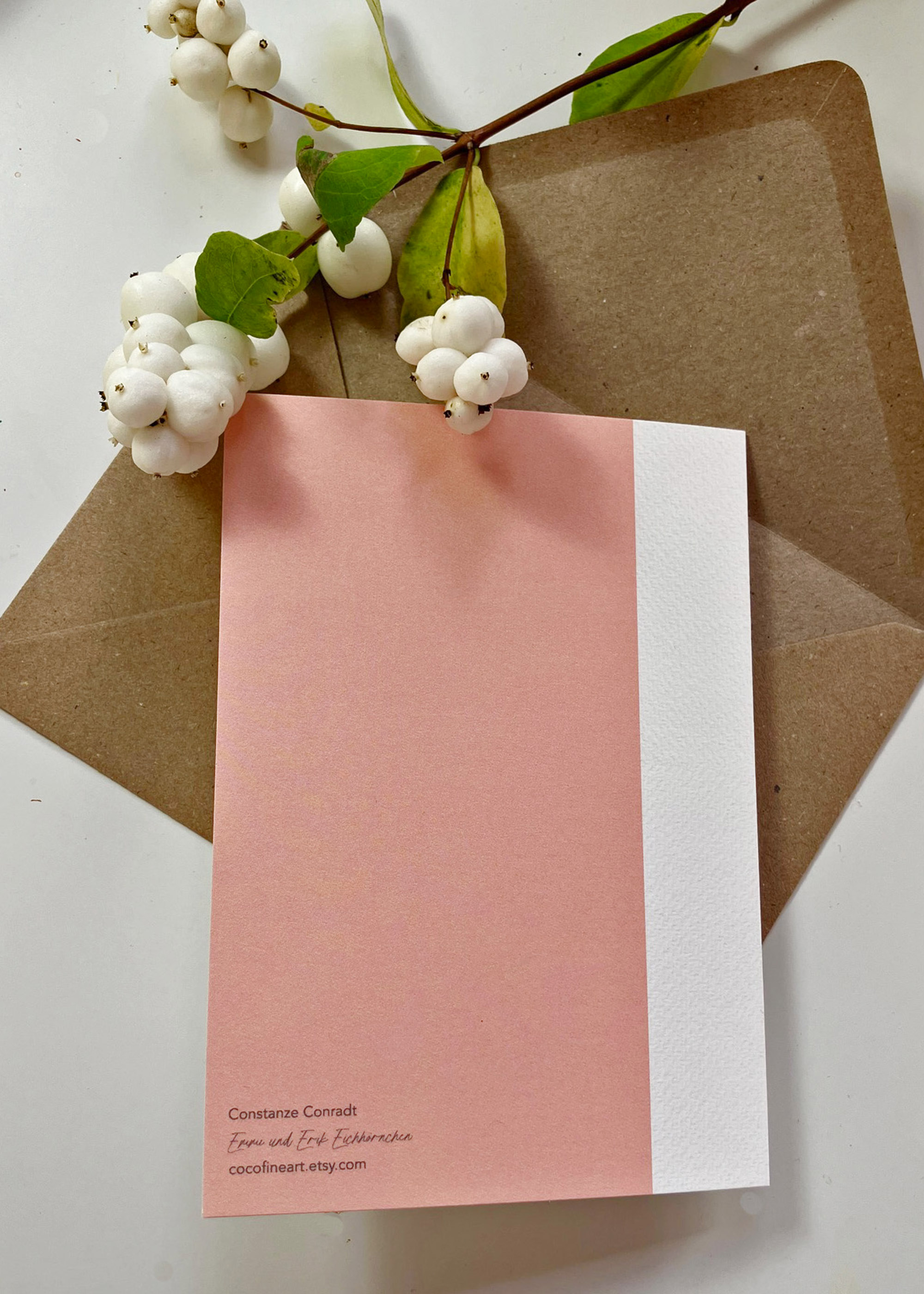 Klappkarte Mistelzweig Weiß