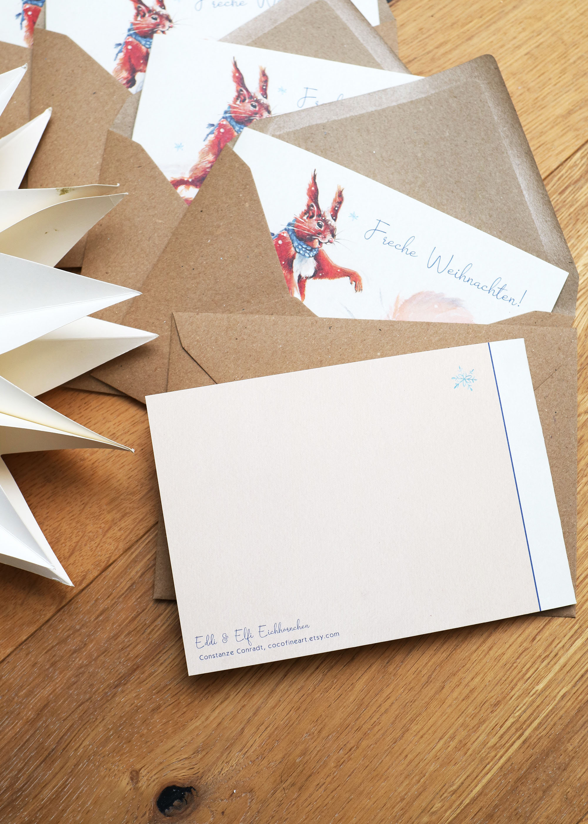 Weihnachtskarte 5-er Pack Eichhörnchen