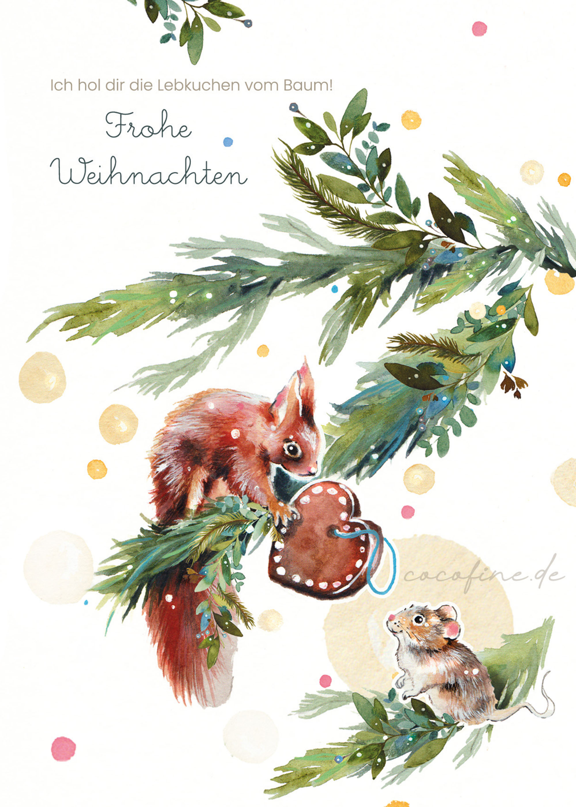 Weihnachtskarte 5-er Pack Lebkuchenherz