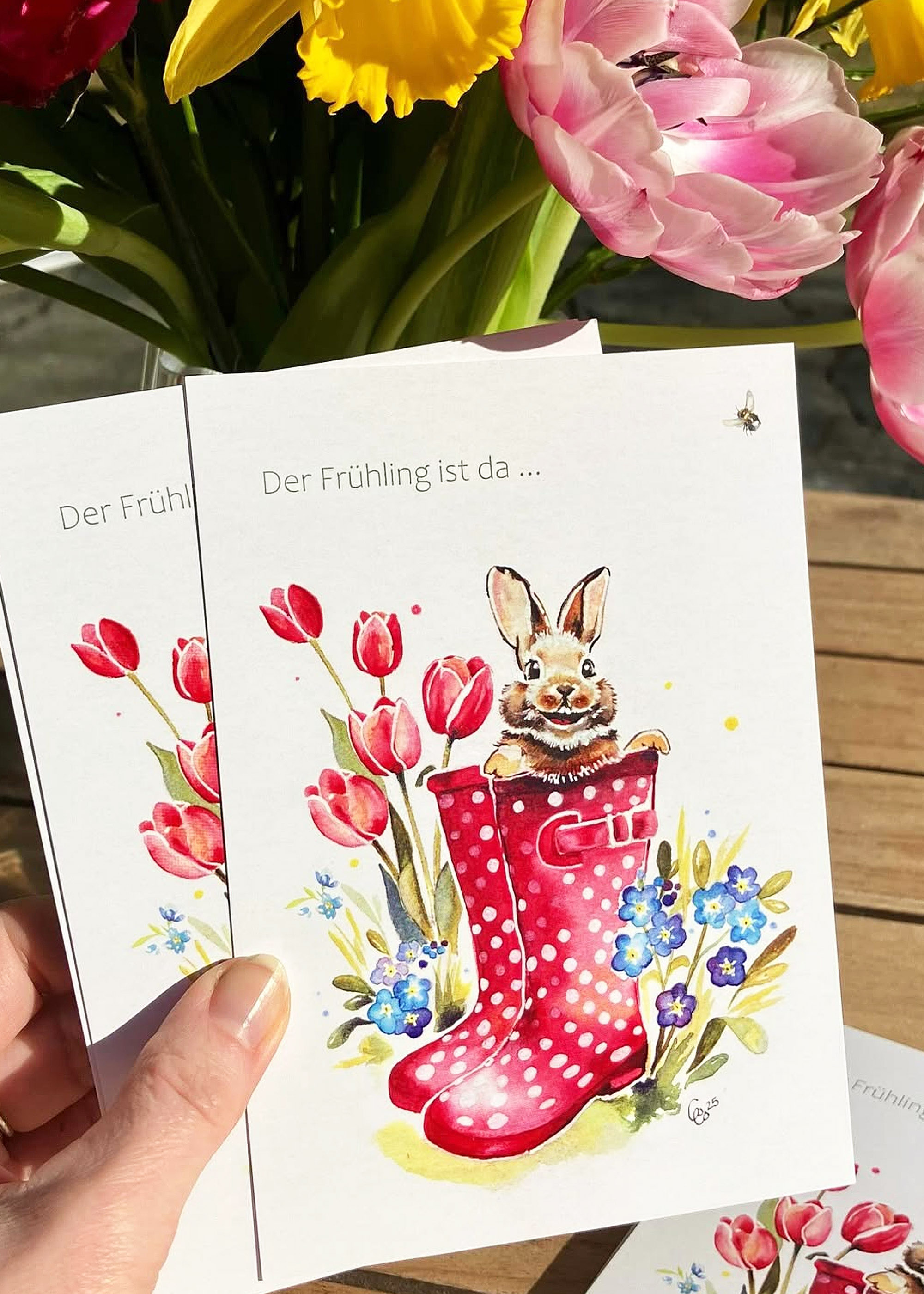 Postkarte Ostern Hase Frühling
